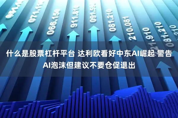 什么是股票杠杆平台 达利欧看好中东AI崛起 警告AI泡沫但建议不要仓促退出