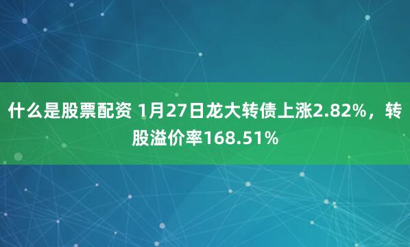 什么是股票配资 1月27日龙大转债上涨2.82%，转股溢价率168.51%