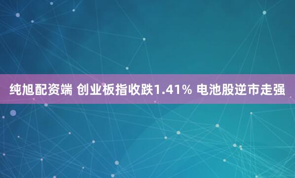 纯旭配资端 创业板指收跌1.41% 电池股逆市走强